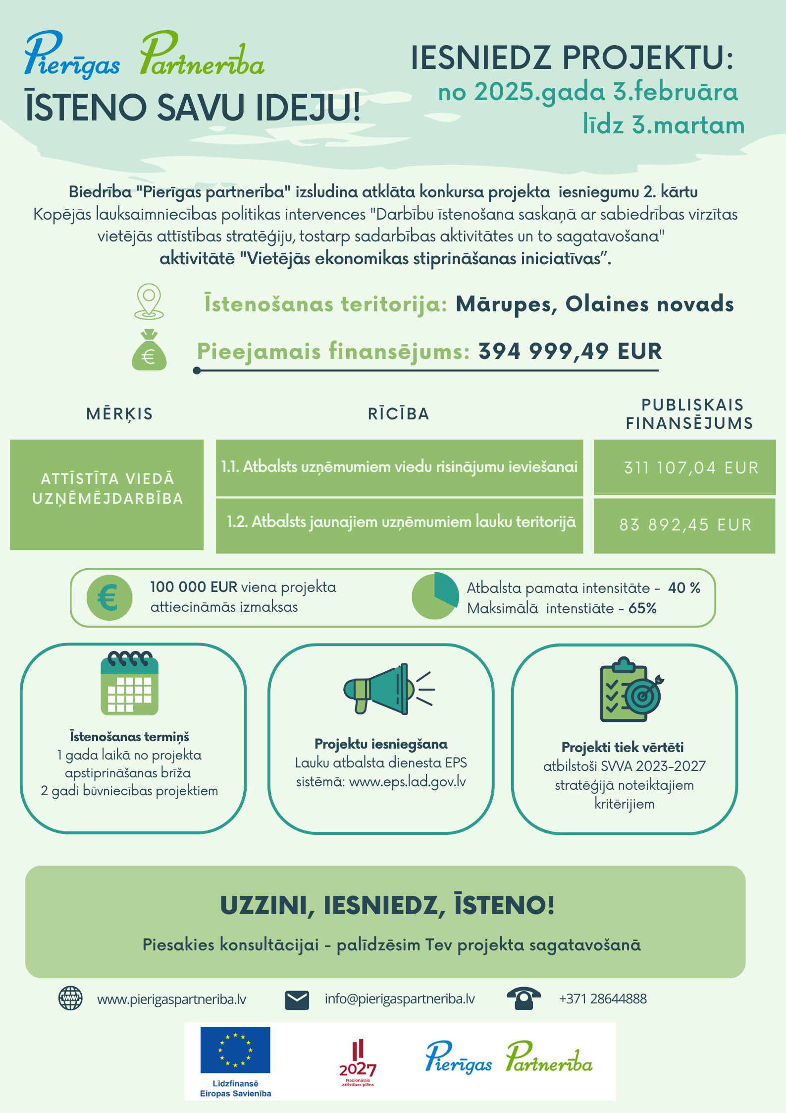 Pierīgas partnerības 2. kārtas sludinājums 