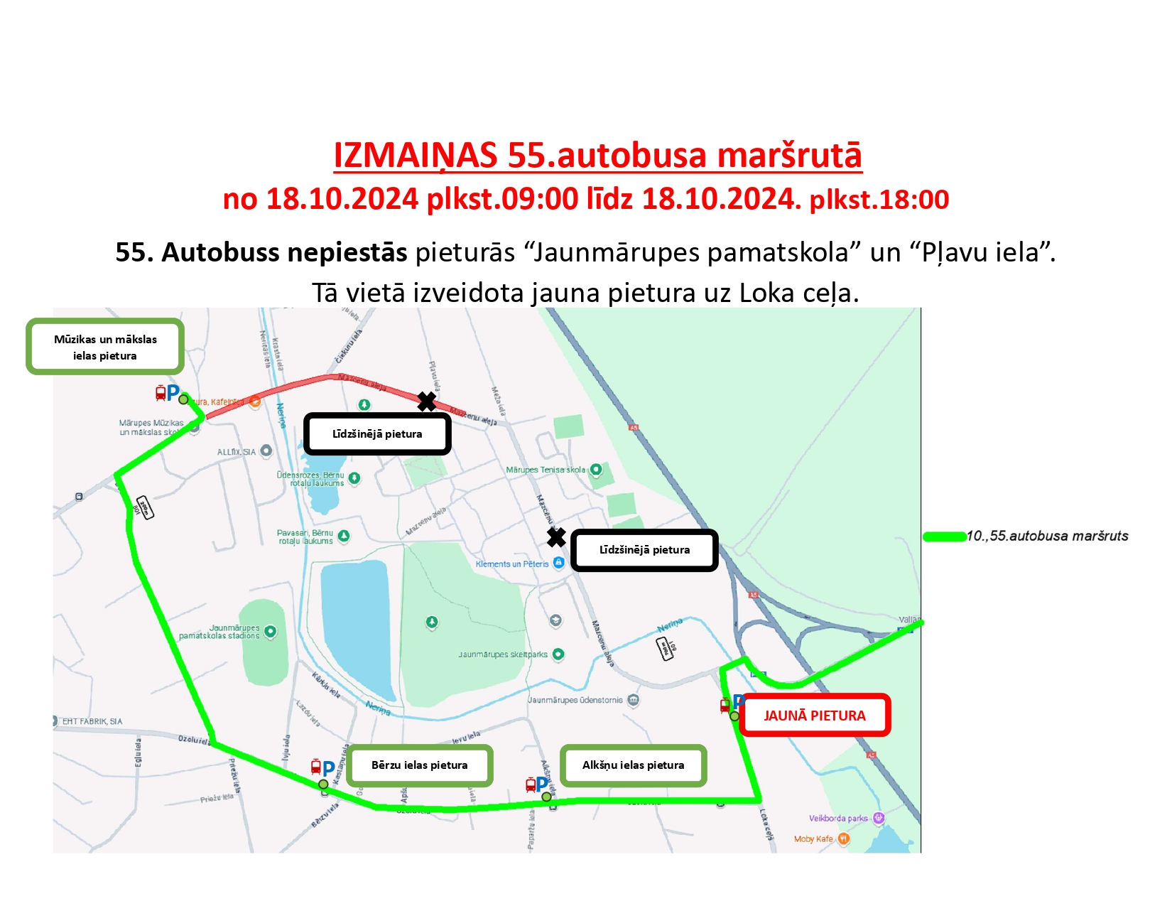 55 autobusu izmaiņas