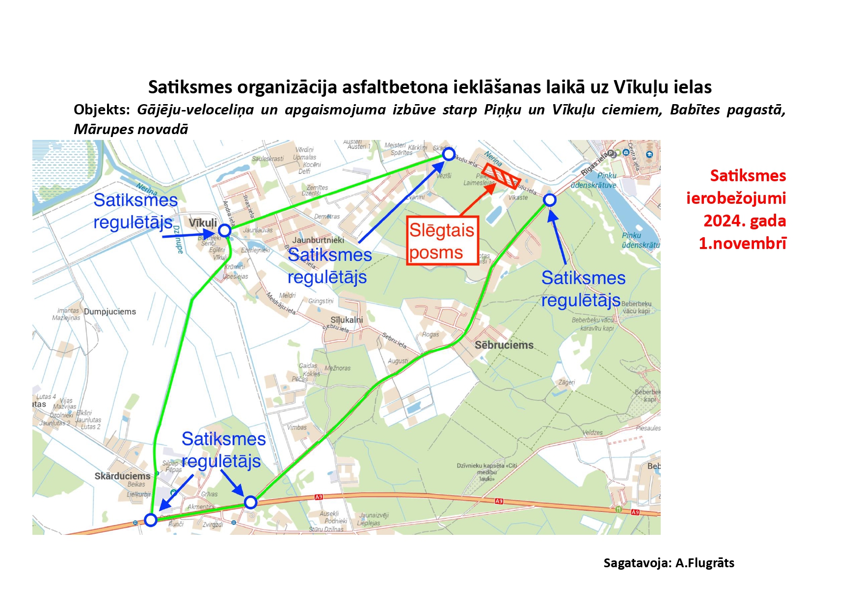 vīkuļu ielas satiksmes organizācijas shēma