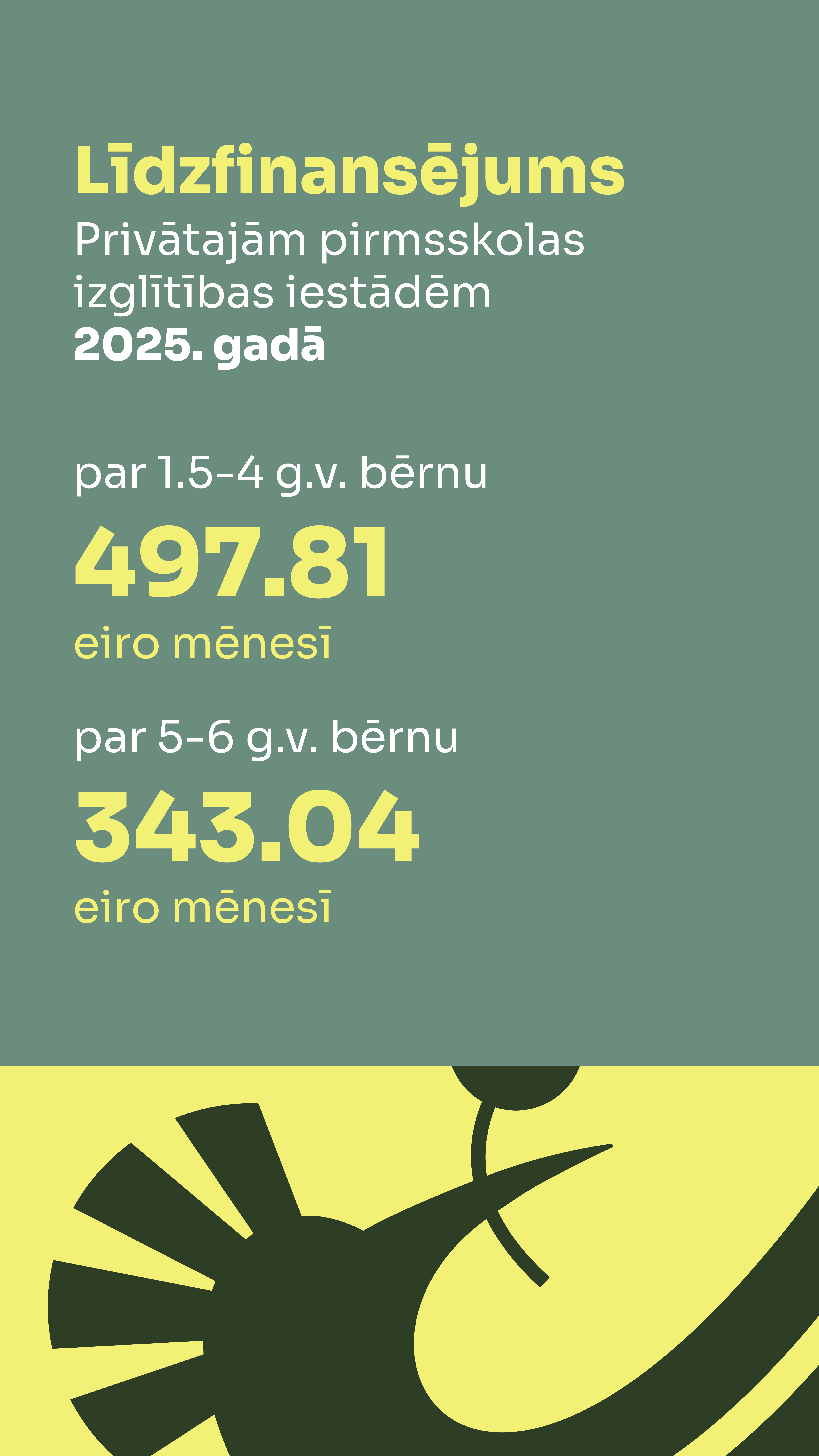 Vizuālis ar jaunajām līdzfinansējuma summām