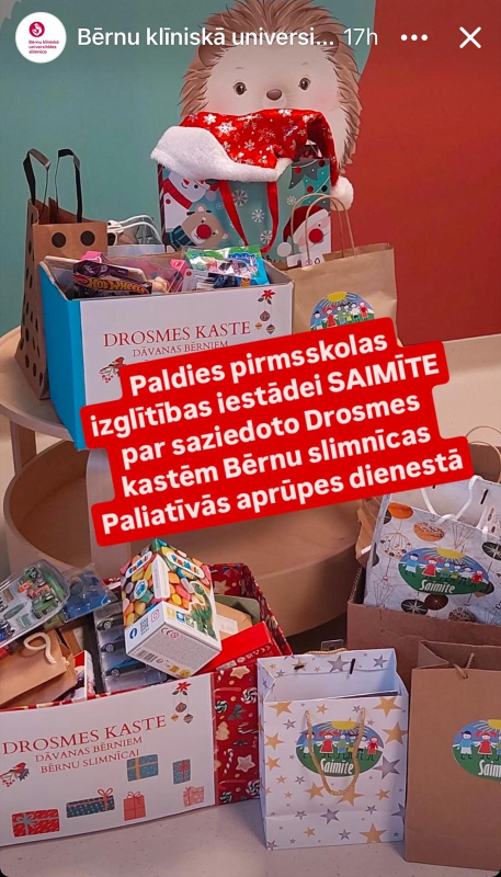 PII "Saimīte" ziedojums Drosmes kastei.