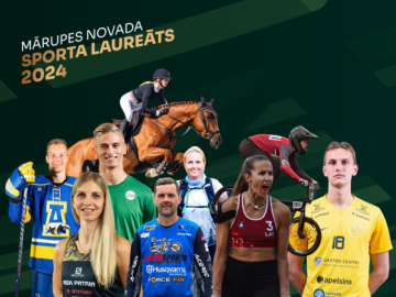 Sporta laureāta vizuālis ar sportistiem