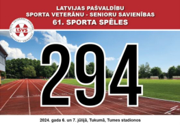 Grafisks vizuāls plakāts par Latvijas Pašvaldības senioru-veteršanu savienības sporta spēlēm