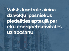 Valsts kontrole aicina dzīvokļu īpašniekus piedalīties aptaujā par ēku energoefektivitātes uzlabošanu